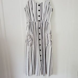 Striped Cotton Midi Dress